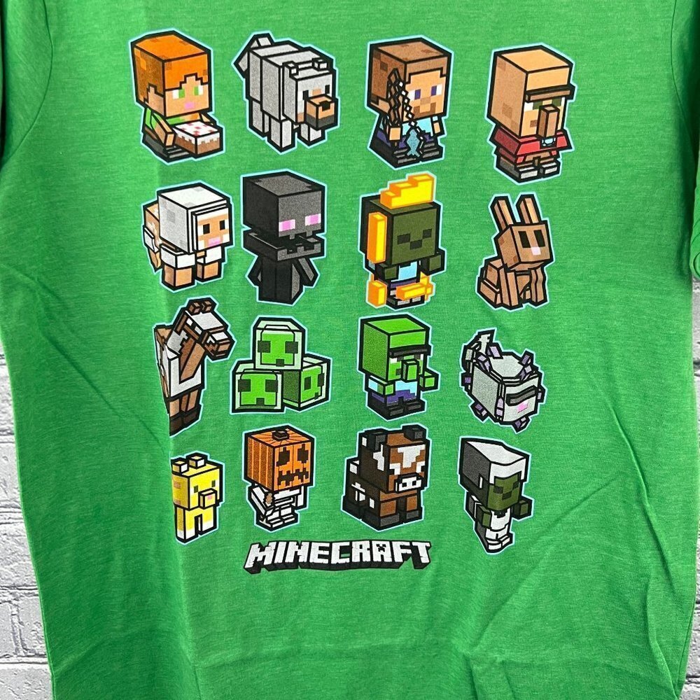 Mojang Studios MINECRAFT Boys Green SS Tee Shirt  Nwt XL - Picture 2 of 4